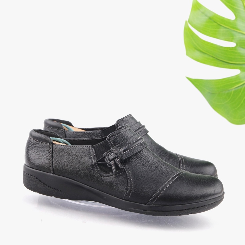 Clarks Shoes Womens Cheyn Madi Loafers Size 8.5 M Black Leather Slip On Comfort
